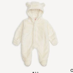 Magnetic Me Cream Fleece Footie with Bear Ears
